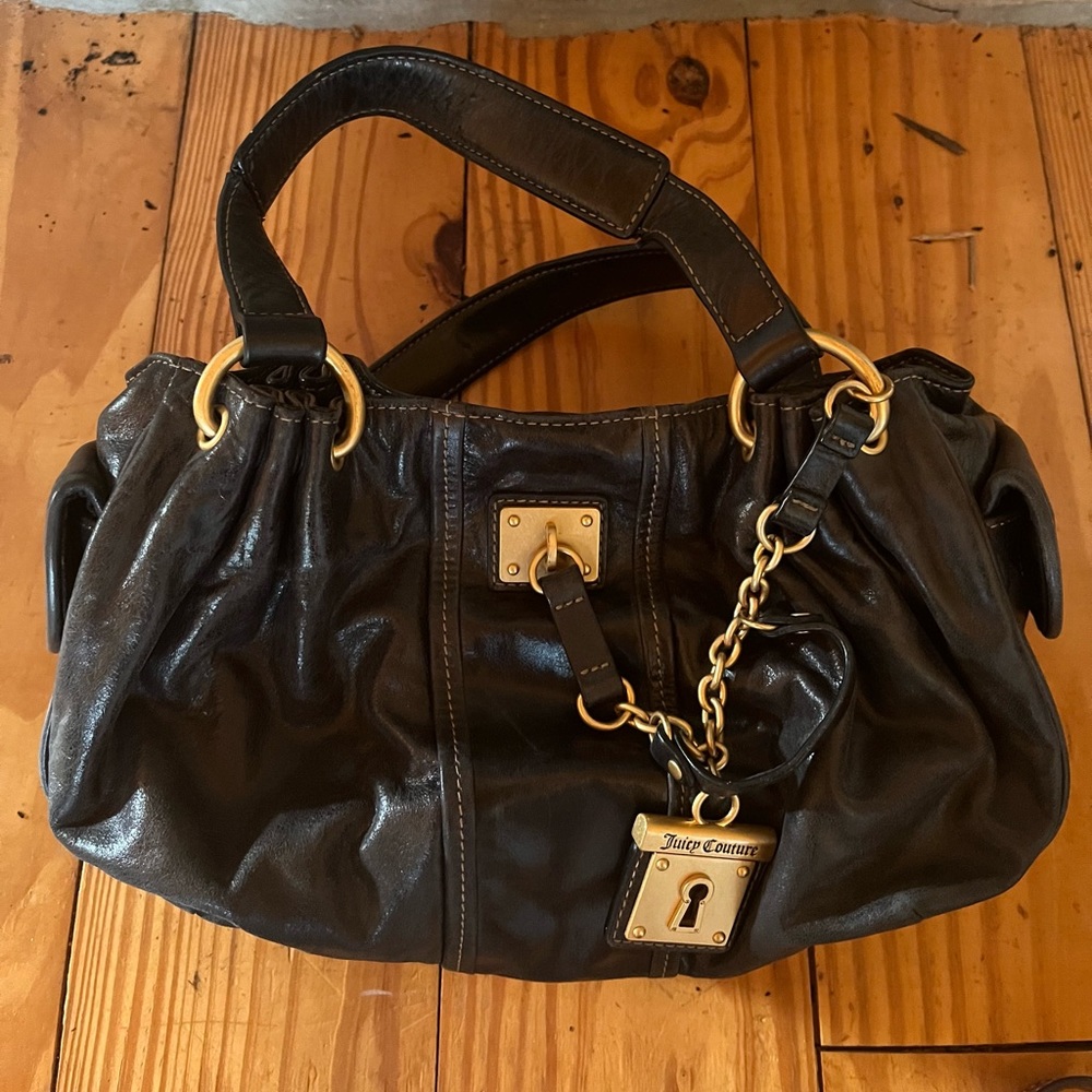 Juicy Couture black leather purse for kids